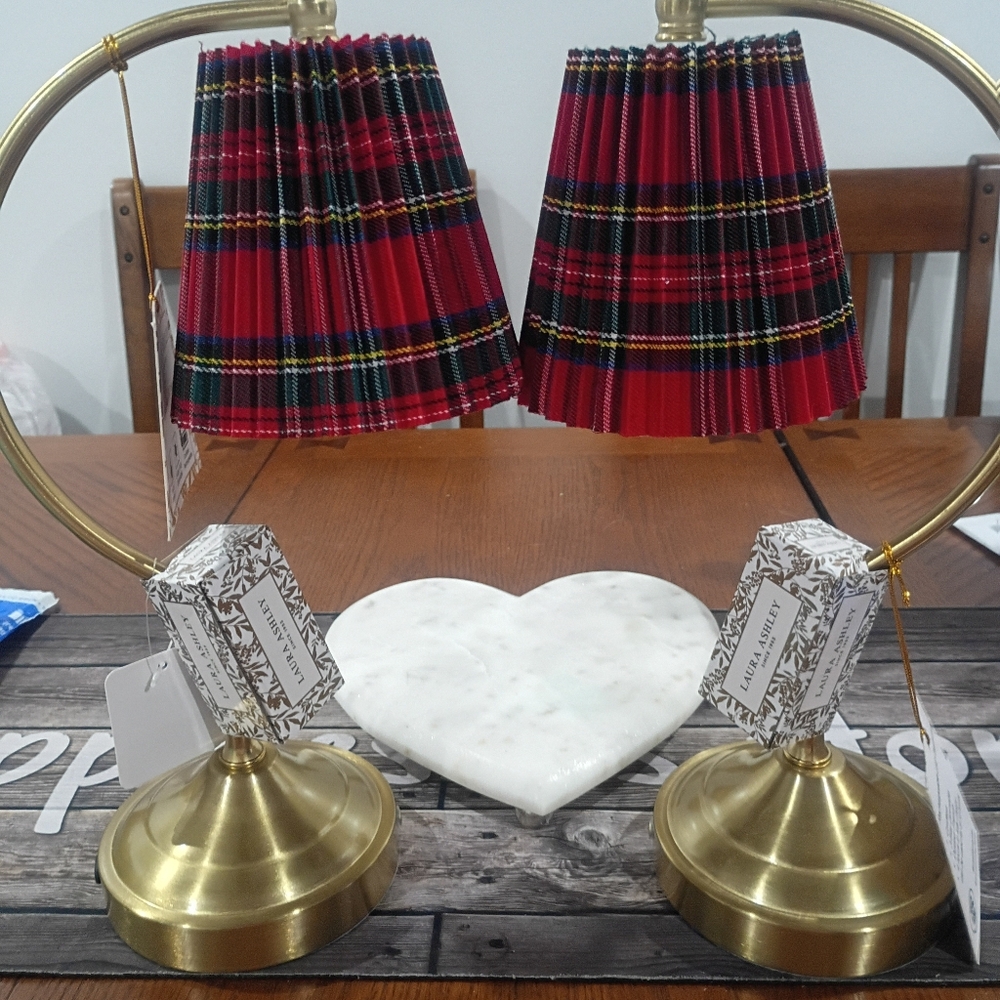 Laura Ashley Plaid Pleated Lamp